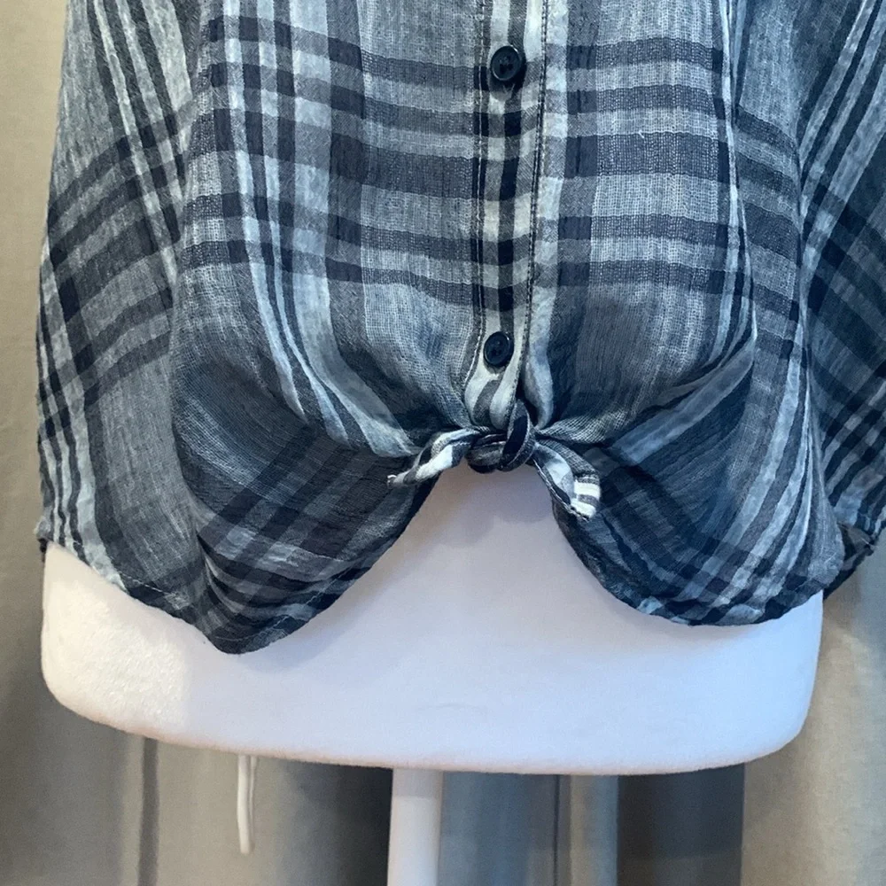 Lucky Brand Blue Plaid Button-Down Shirt Size Small - Picture 8 of 14